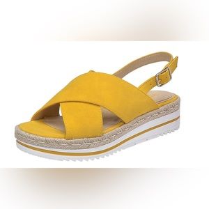 Mustard Platform Sandals